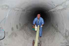 Carrying Carbon Fabric Inside Pipe