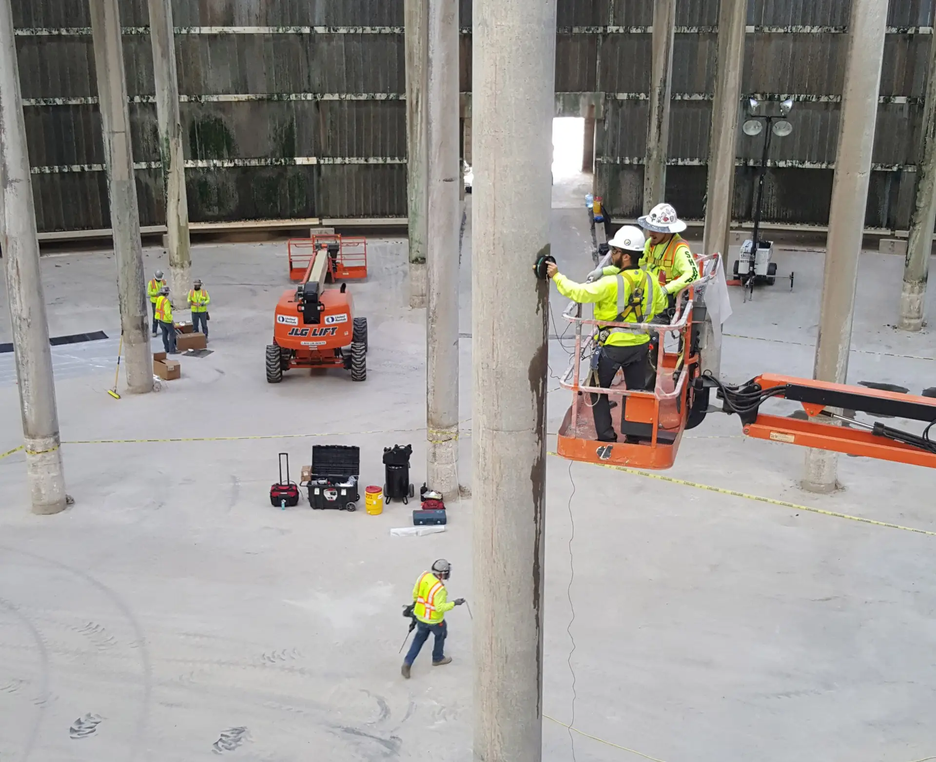 Non-Destructive Testing of Column in Cooling Tower at a Nuclear Power Plant