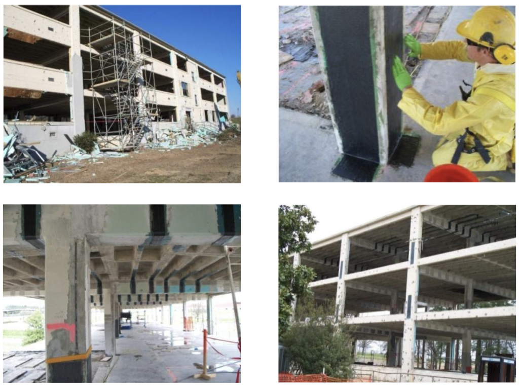 The barracks at Fort Bragg, NC were among the buildings that were hardened against blast loading with carbon FRP