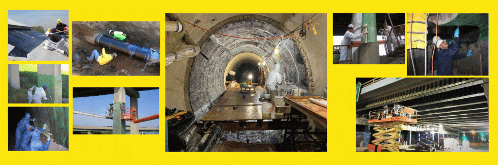 QuakeWrap wet layup (hand layup) FRP fabric installation